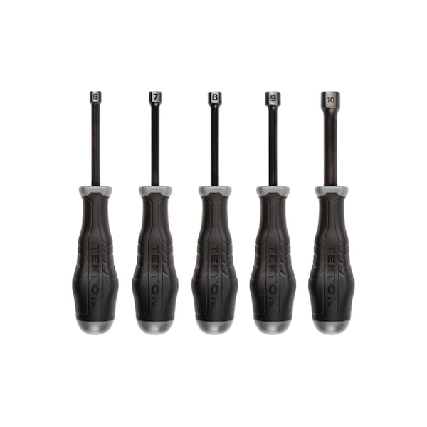 High-Torque Black Oxide Blade Nut Driver Set, 5-Piece (6-10 mm)